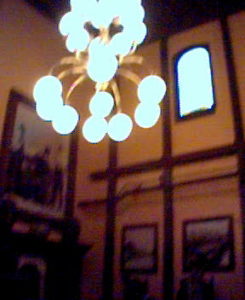 Lamp in the lobby at the Old Spaghetti Factory